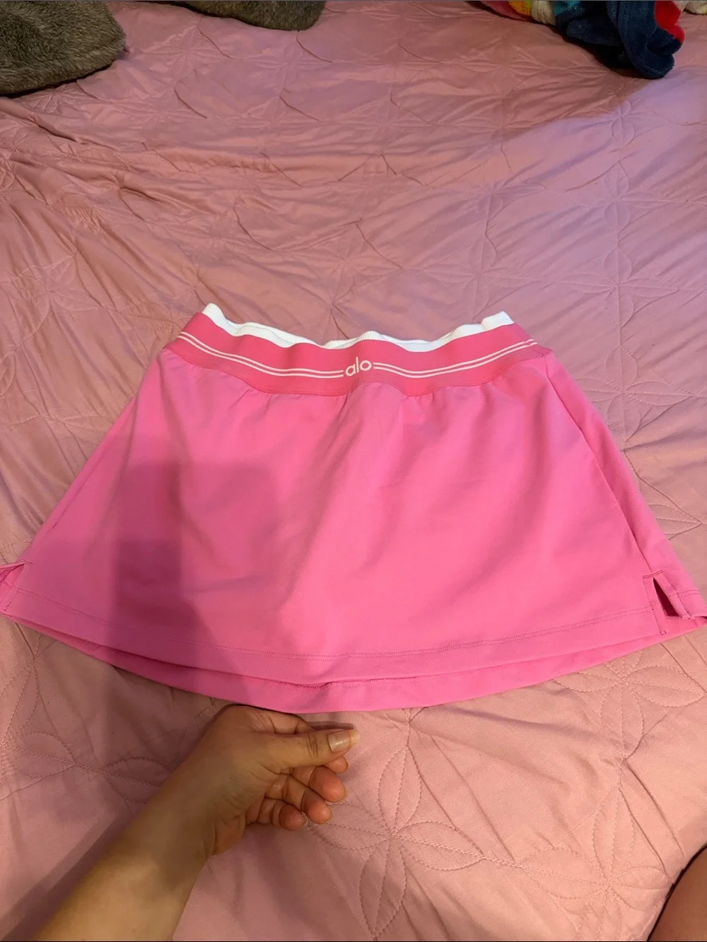 ALO Yoga Pink Circle Skirt with Contrast Waistband
